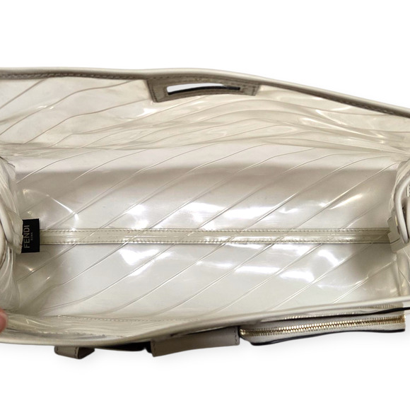Fendi White Clear 2019 Medium Peekaboo Defender Clear White Authentic Bag - Picture 5 of 11